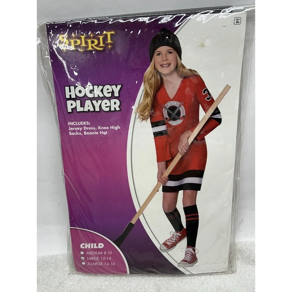 Spirit Halloween Girls Size Large 12-14 Hockey Player Costume New